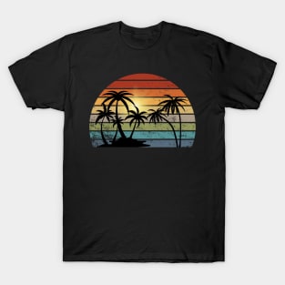 Palm Tree Retro Vintage Sunset T-Shirt